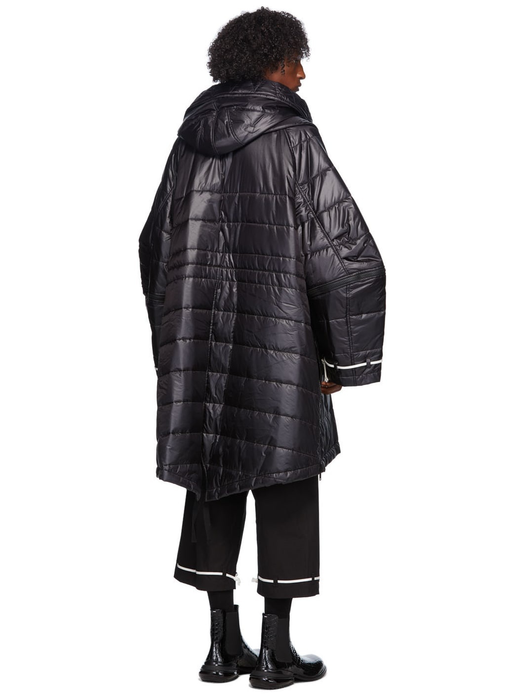 Black Oversized Puffer Jacket - 3