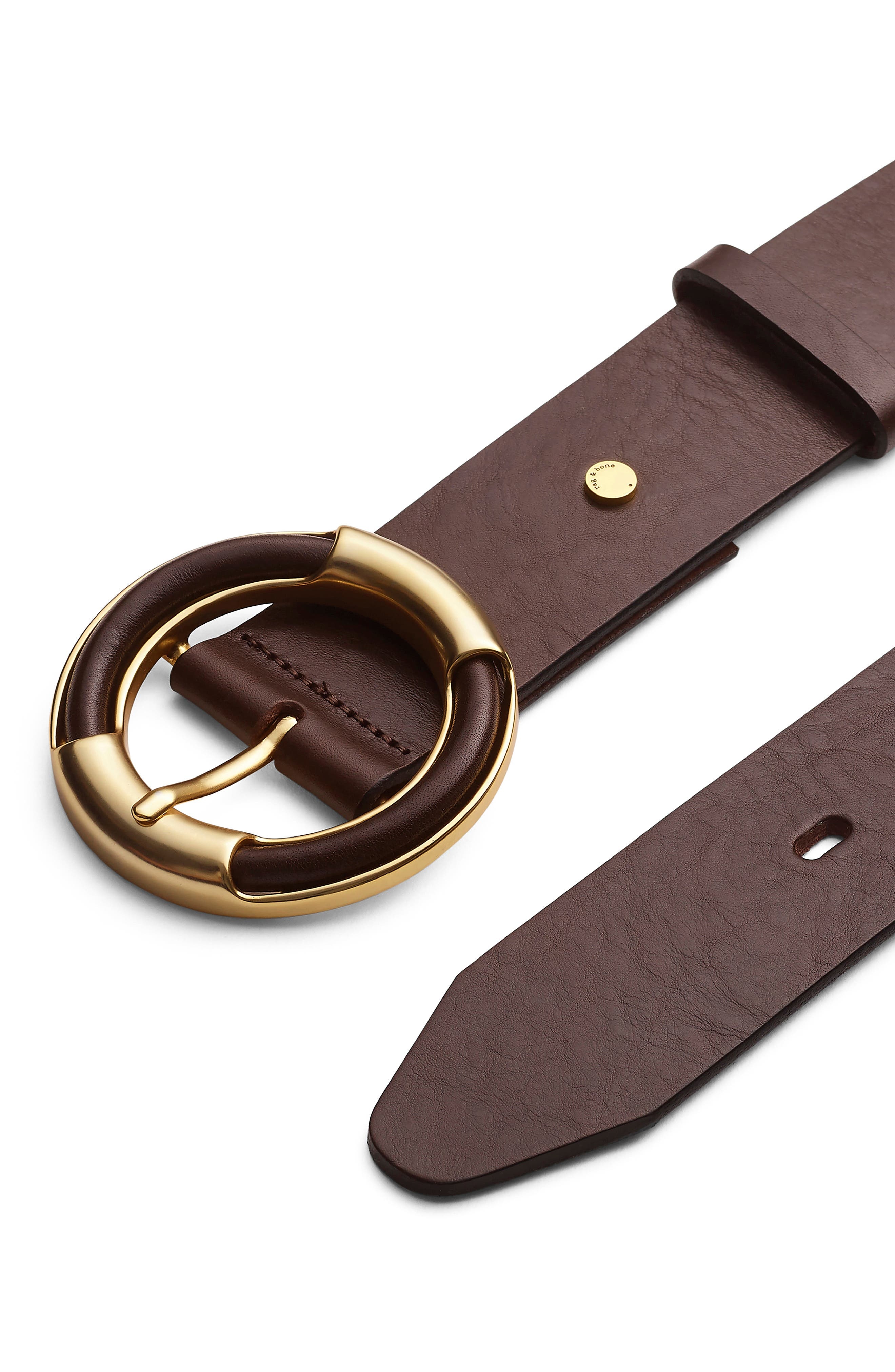 rag & bone Marina Leather Belt in Dark Espresso at Nordstrom - 3