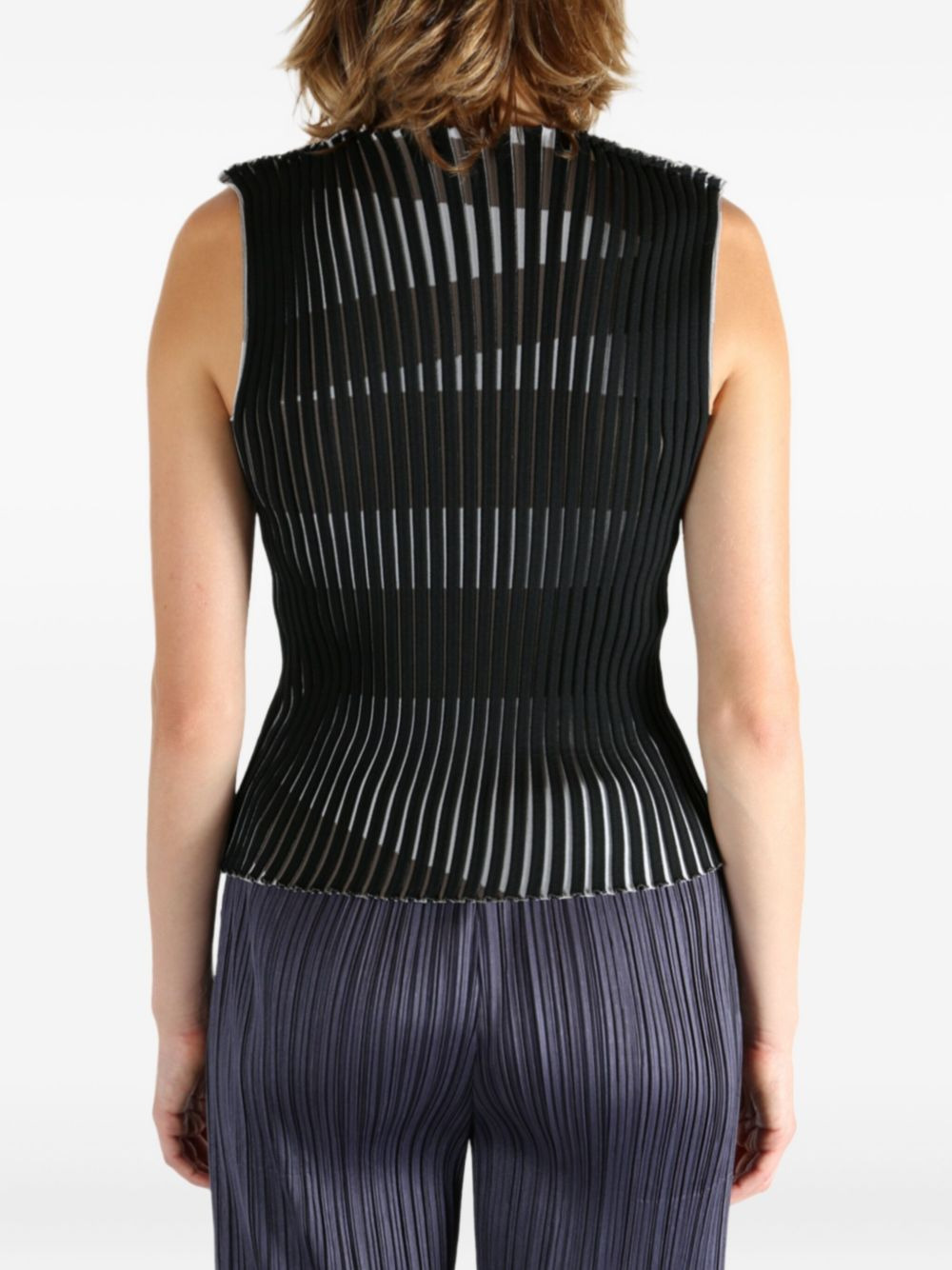 pleated sleeveless top - 4