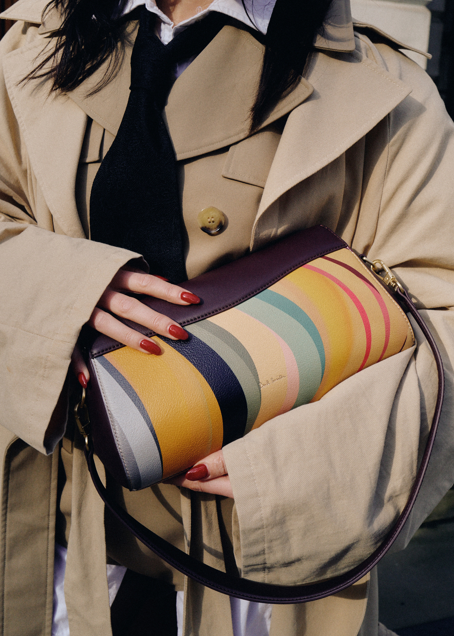 Women's 'Dusky Swirl' Leather Shoulder Bag - 9