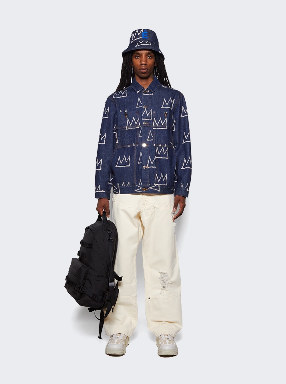 x Jean-Michel Basquiat Training Bucket Hat Crown Denim Blue - 4