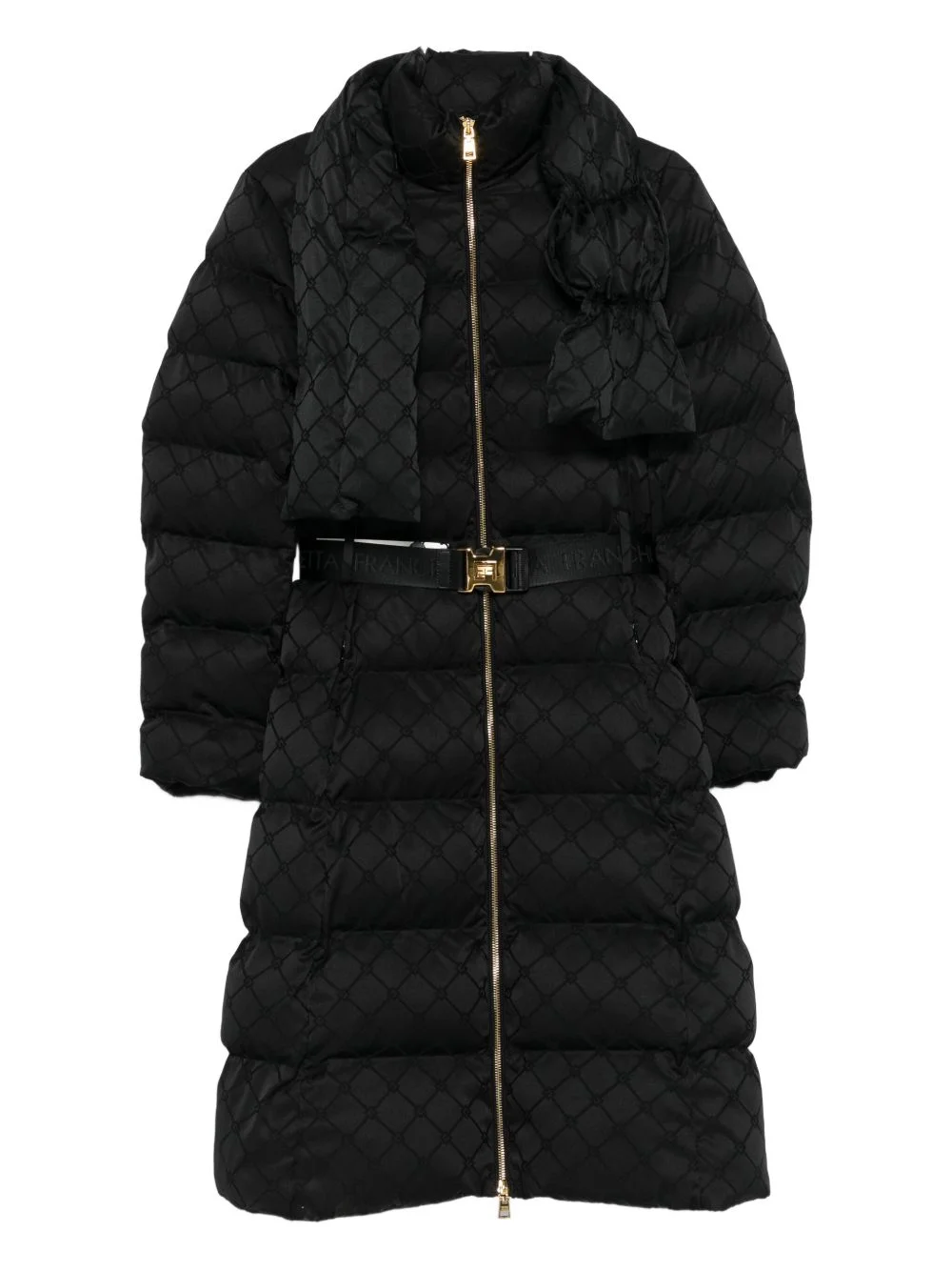 belted puffer jacket - 1