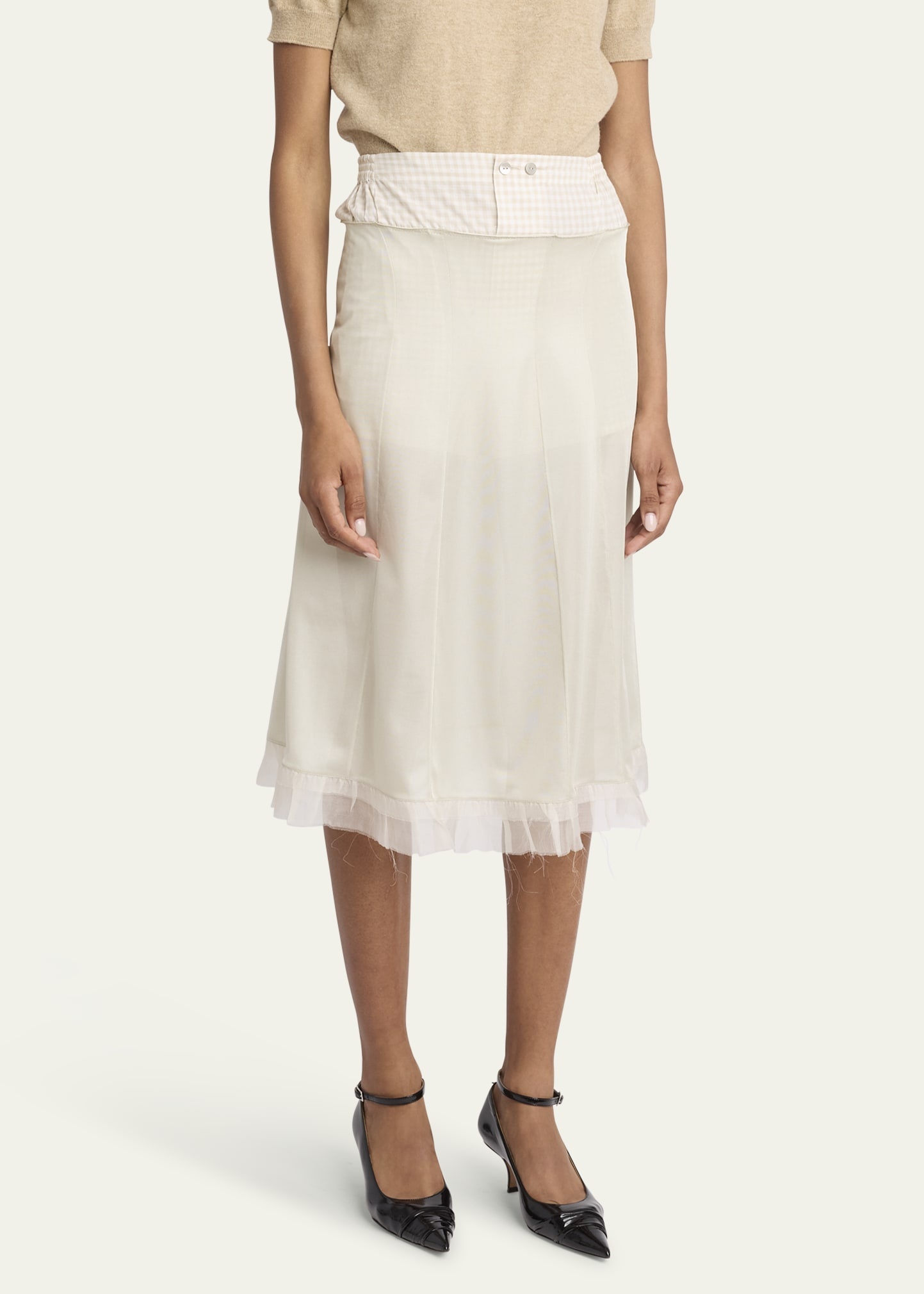 Check Hybrid Midi Skirt - 4