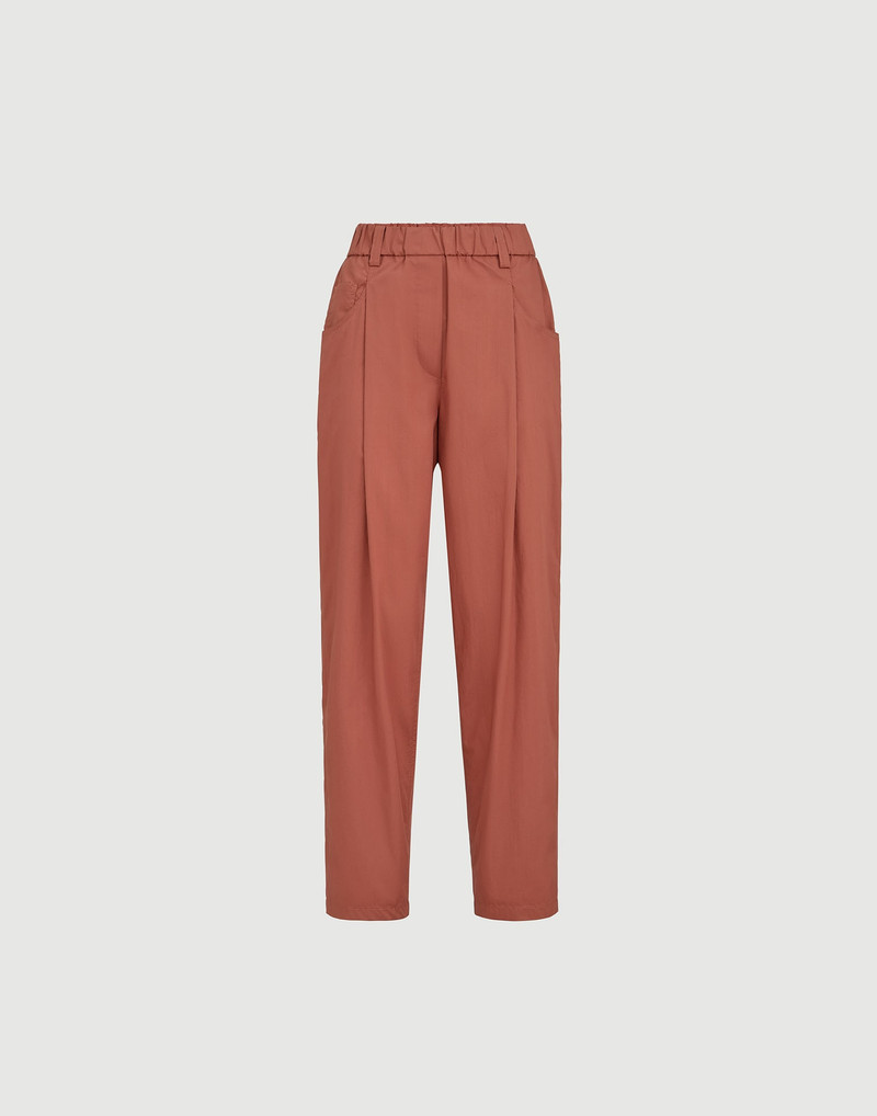 Lightweight poplin five-pocket track trousers with monili 1