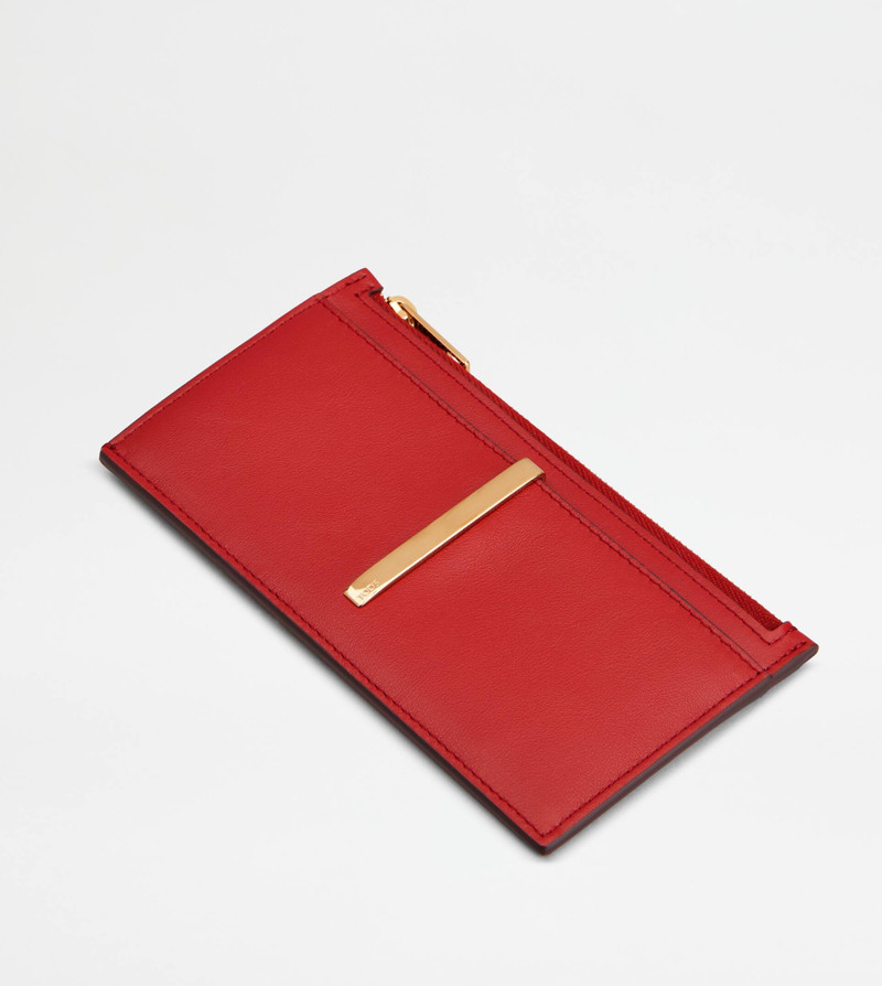 CARD HOLDER IN LEATHER - RED 3