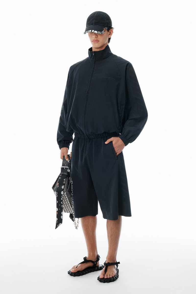 Alexander Wang Black Perforated Logo Basketball Shorts outlook
