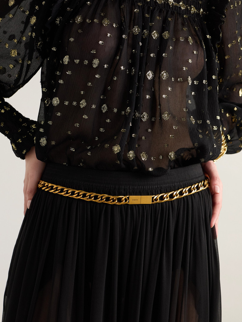 SAINT LAURENT Burnished Gold-tone Belt outlook