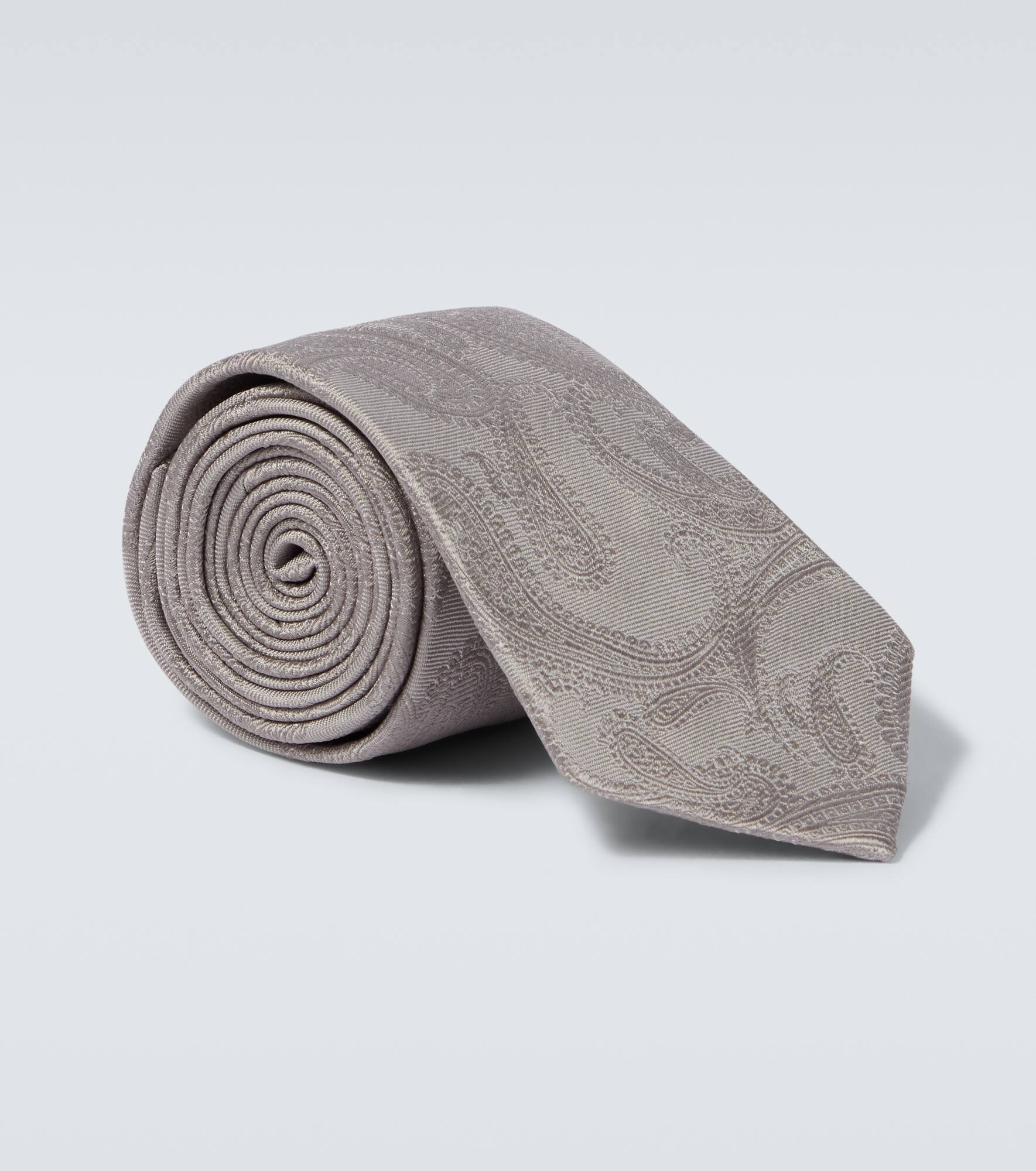 Paisley printed silk tie - 1