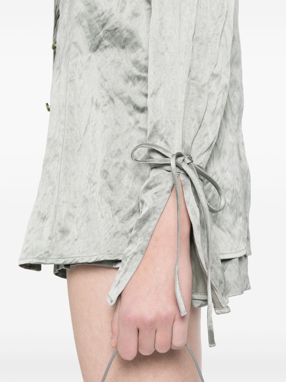 crinkled-satin shirt - 5