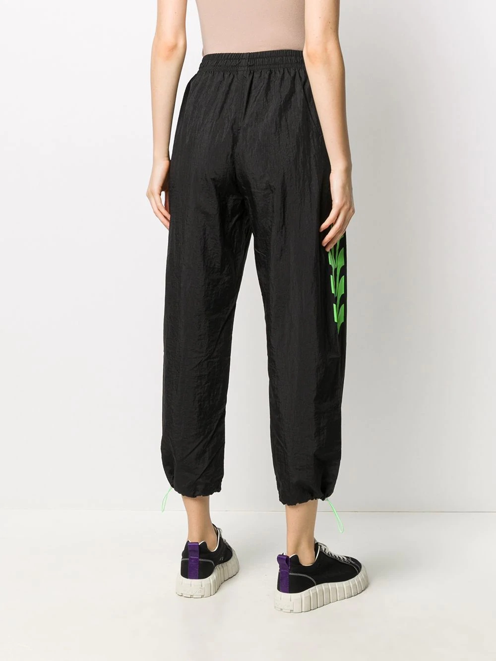 side contrasting motifs track pants  - 4