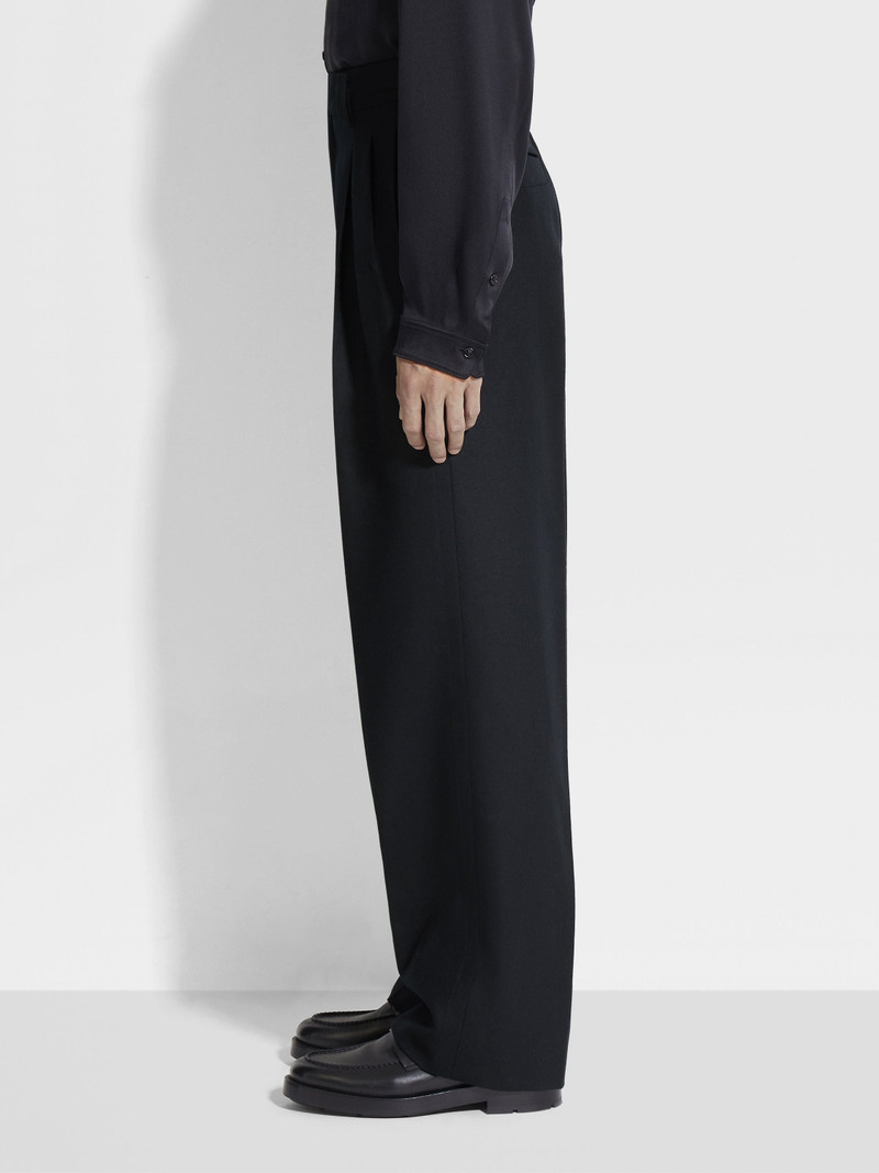 BLACK MÉLANGE WOOL PANTS 4