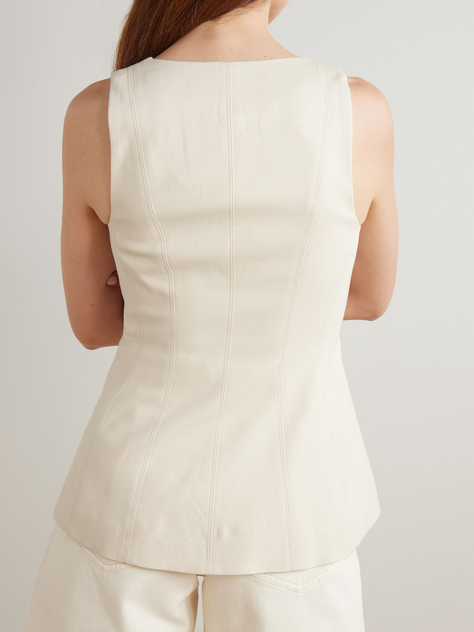 Avalina Lyocell-blend vest Ecru - 3