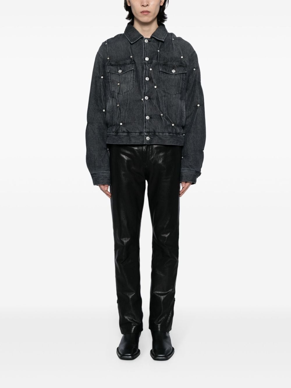 studded denim jacket - 2