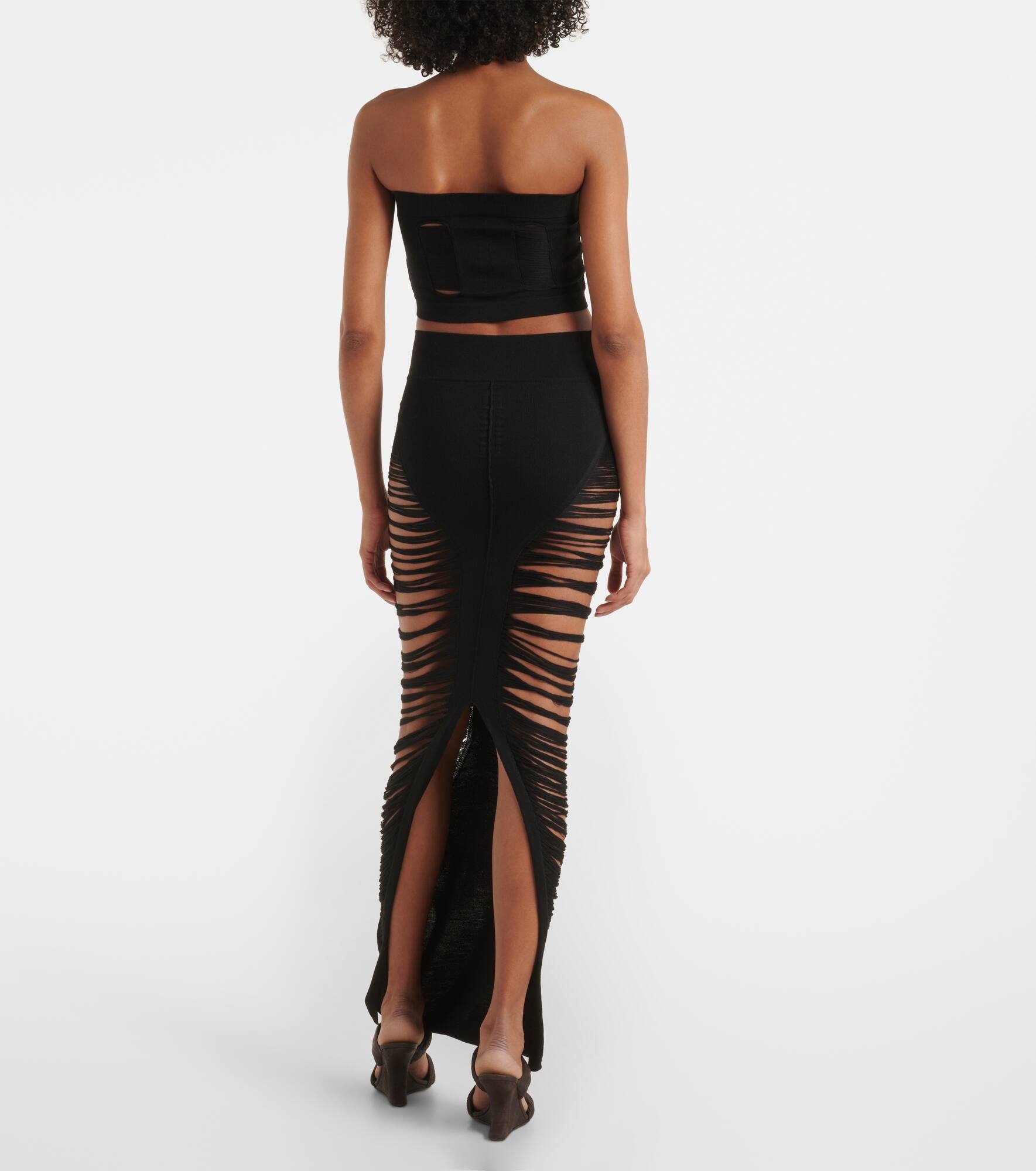 Cutout strapless wool top - 3