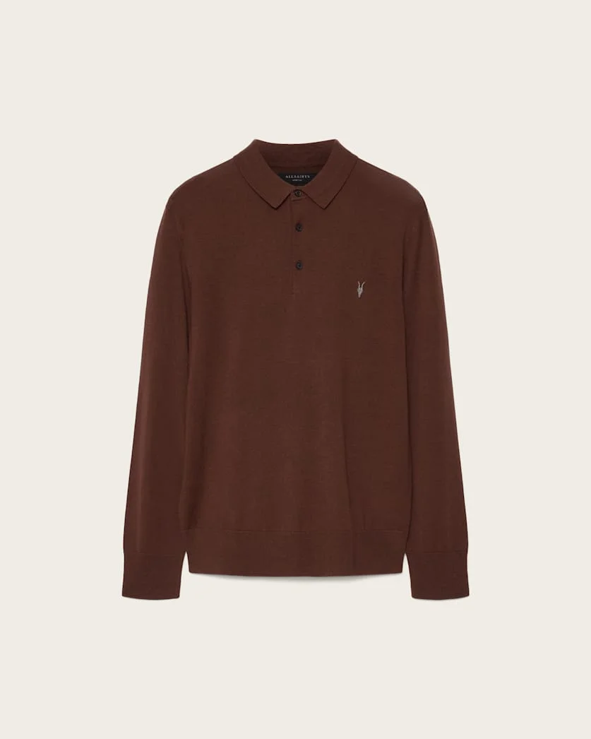 MODE MERINO LONG SLEEVE RAMSKULL POLO SHIRT - 1