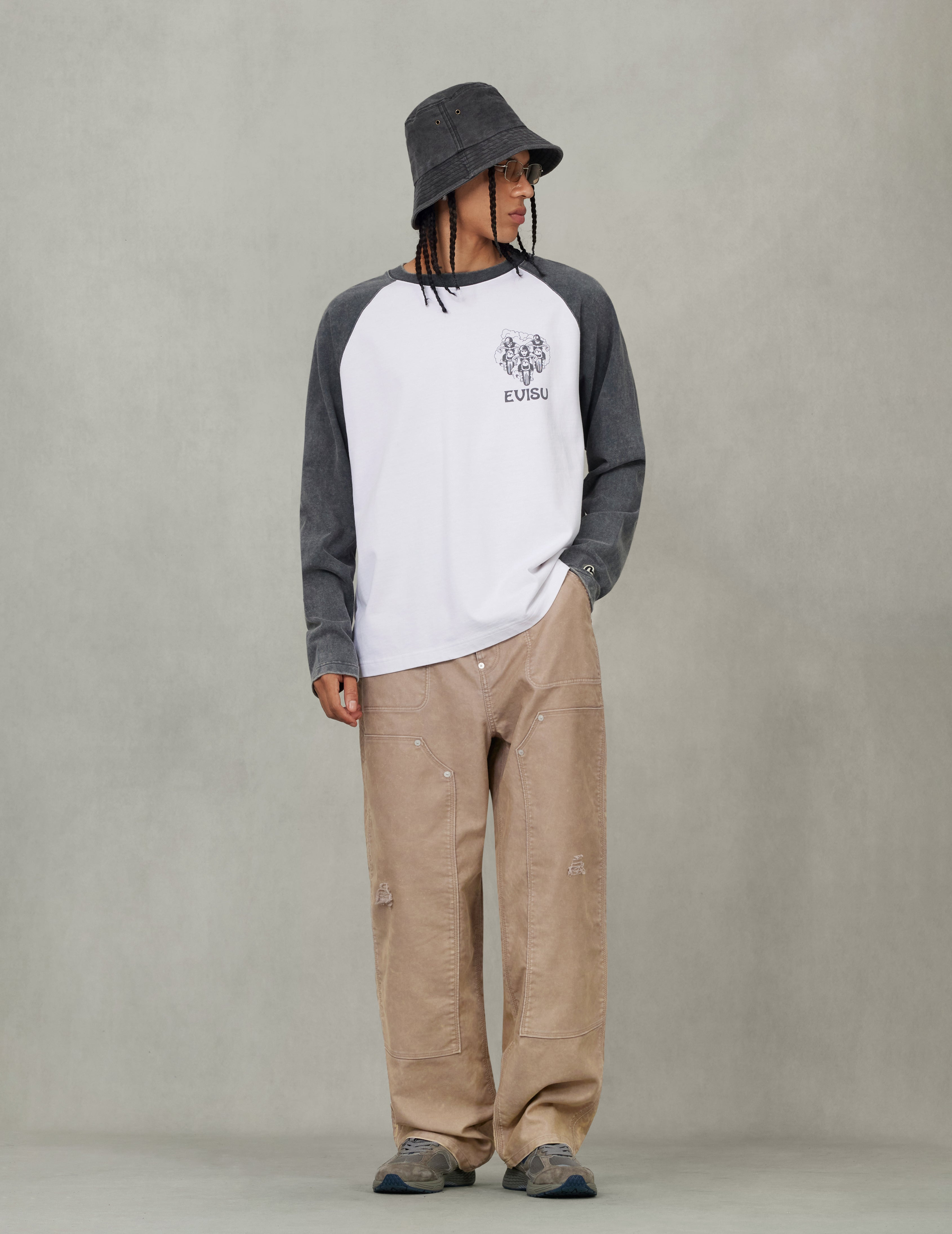 Seagull Print and Multi-Pocket Regular Fit Cargo Pants - 5