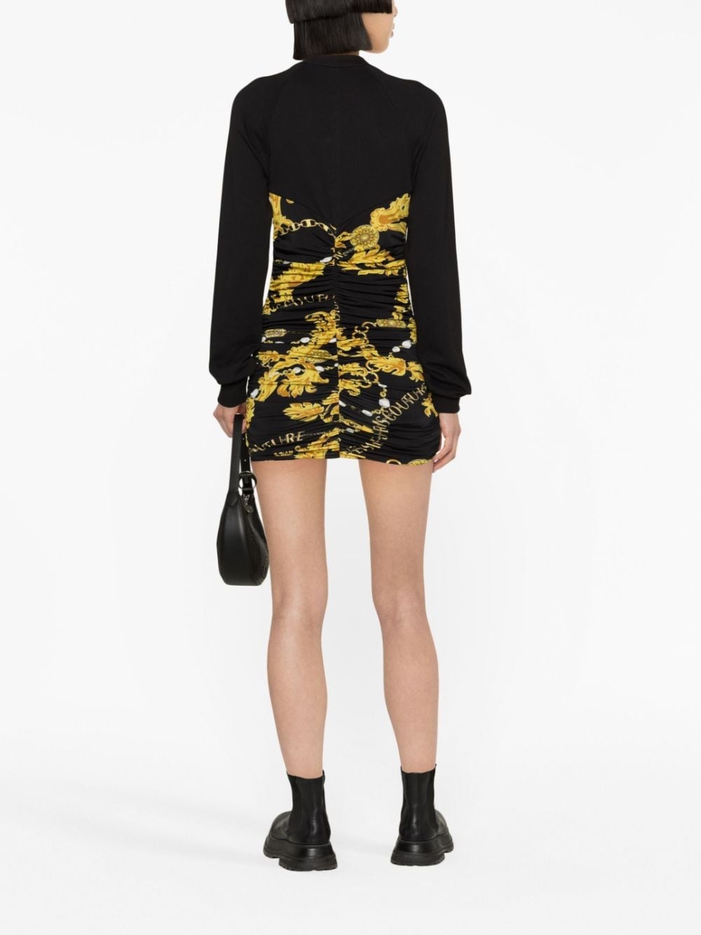 logo-print cut-out ruched minidress - 4
