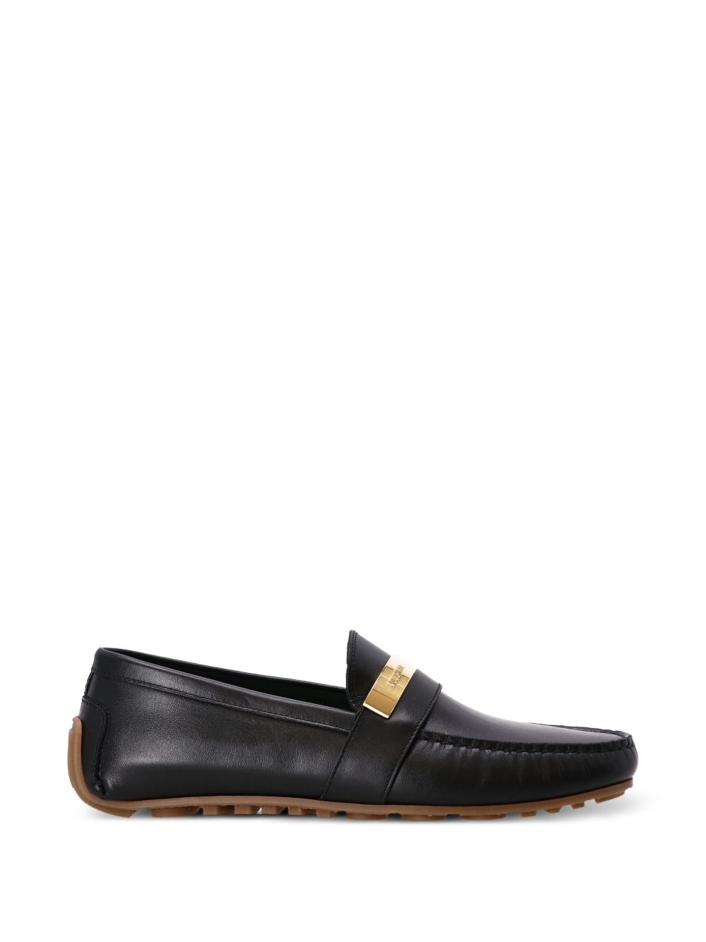 leather bar-detail loafers - 5