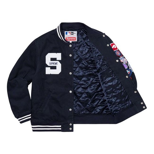 Supreme x New Era x MLB Varsity Jacket 'Black Multi-Color' SUP-SS20-573 - 3