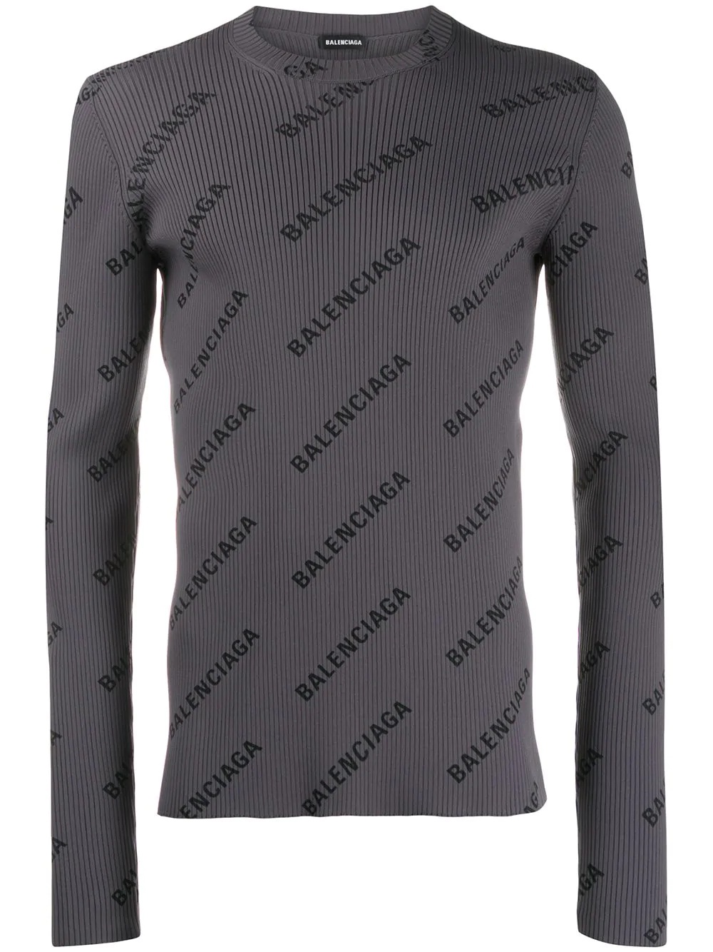 ribbed logo print jumper - 1