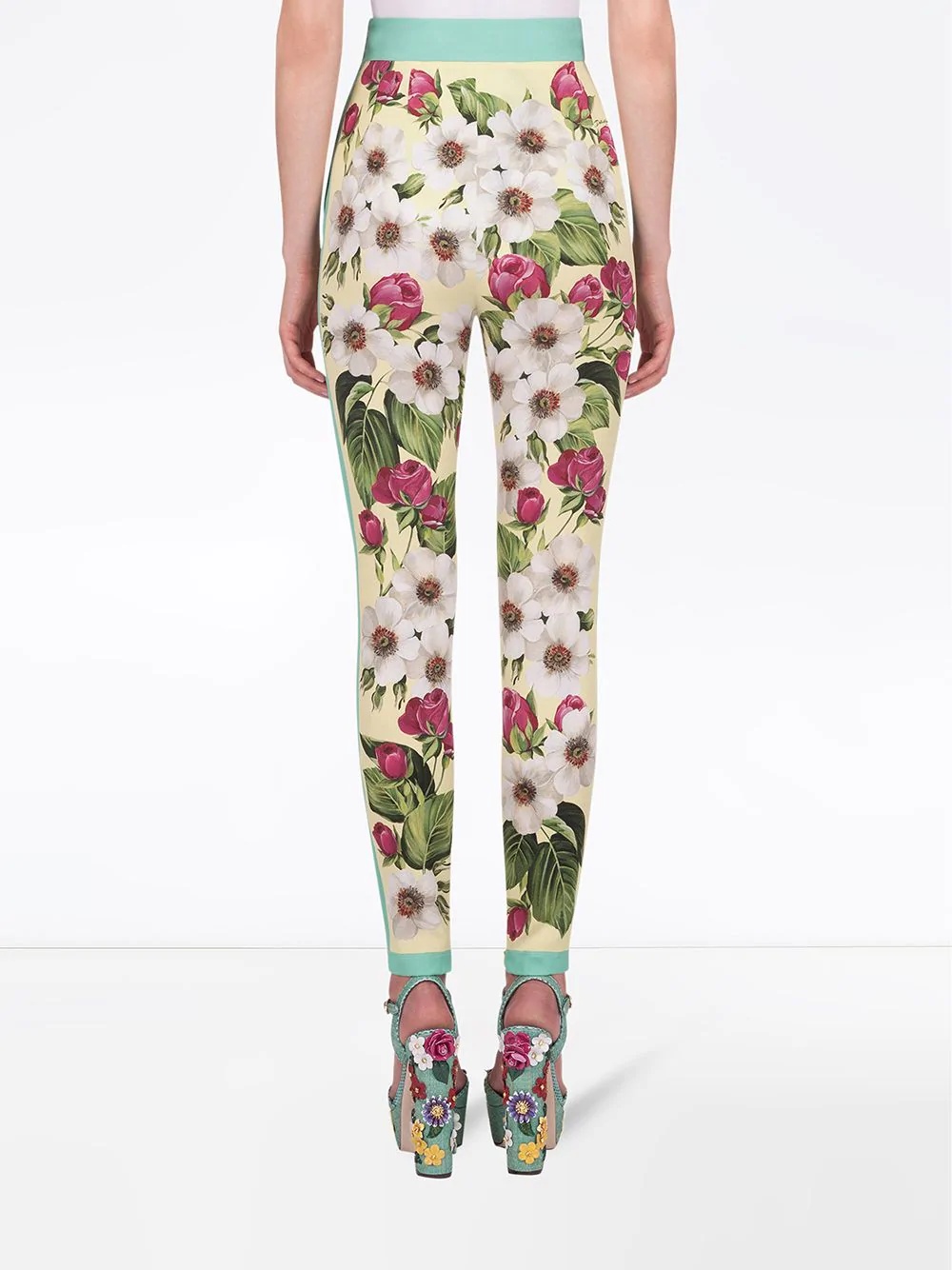 floral print silk trousers - 4