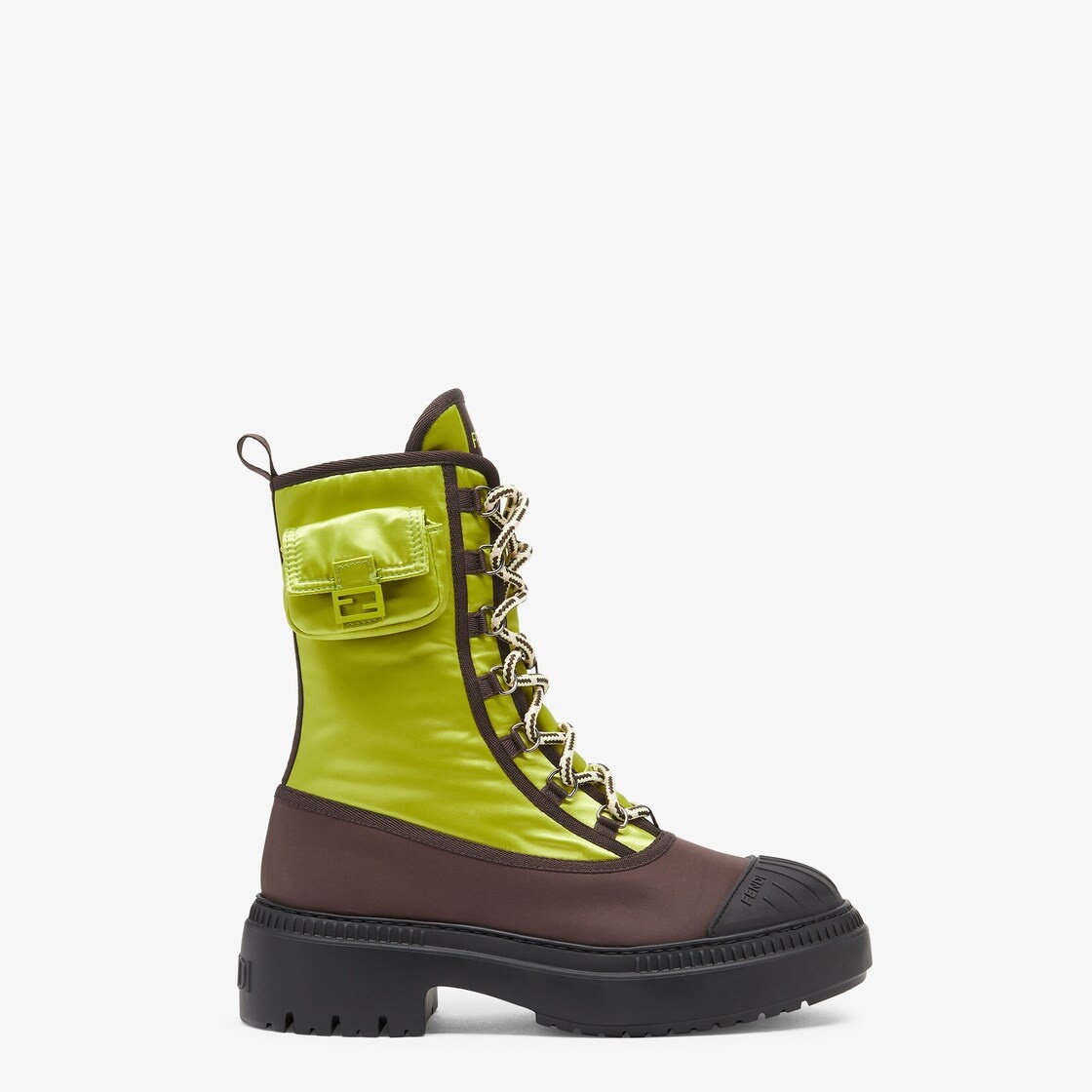 Acid green nylon biker boots - 1