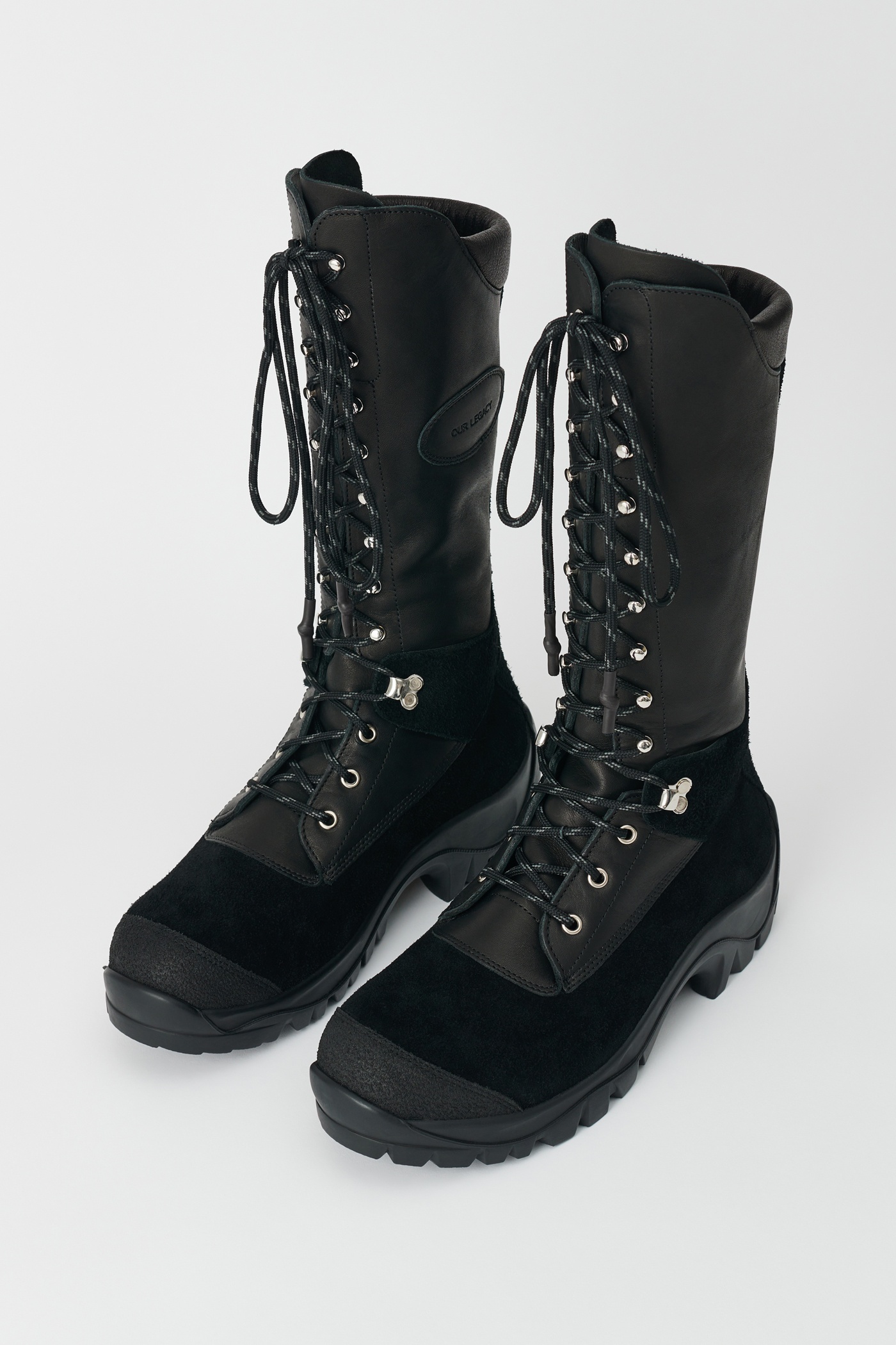Our Legacy Tower Hiker Boot Black Leather | REVERSIBLE