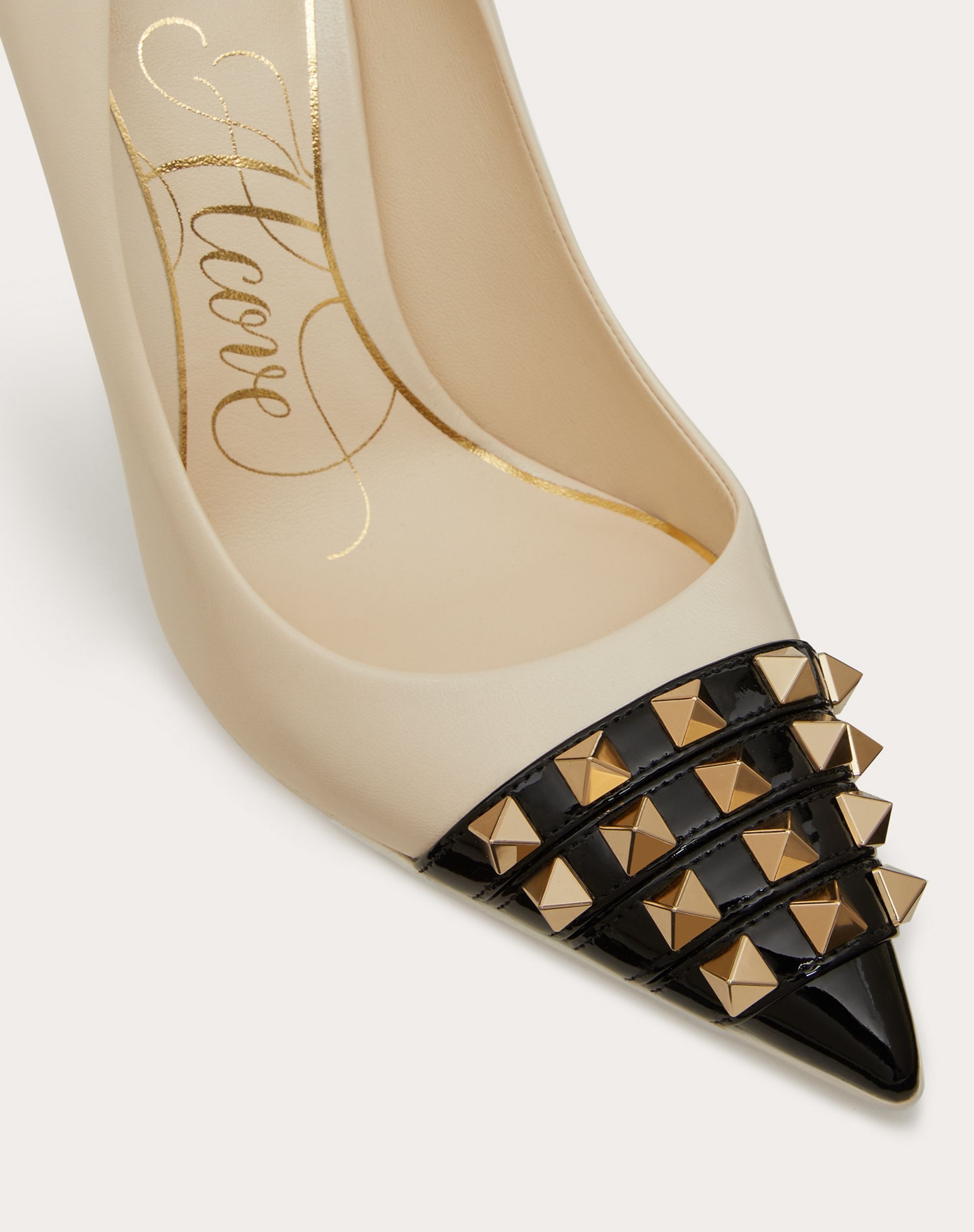 ROCKSTUD KIDSKIN AND PATENT-LEATHER PUMP 90 MM - 5