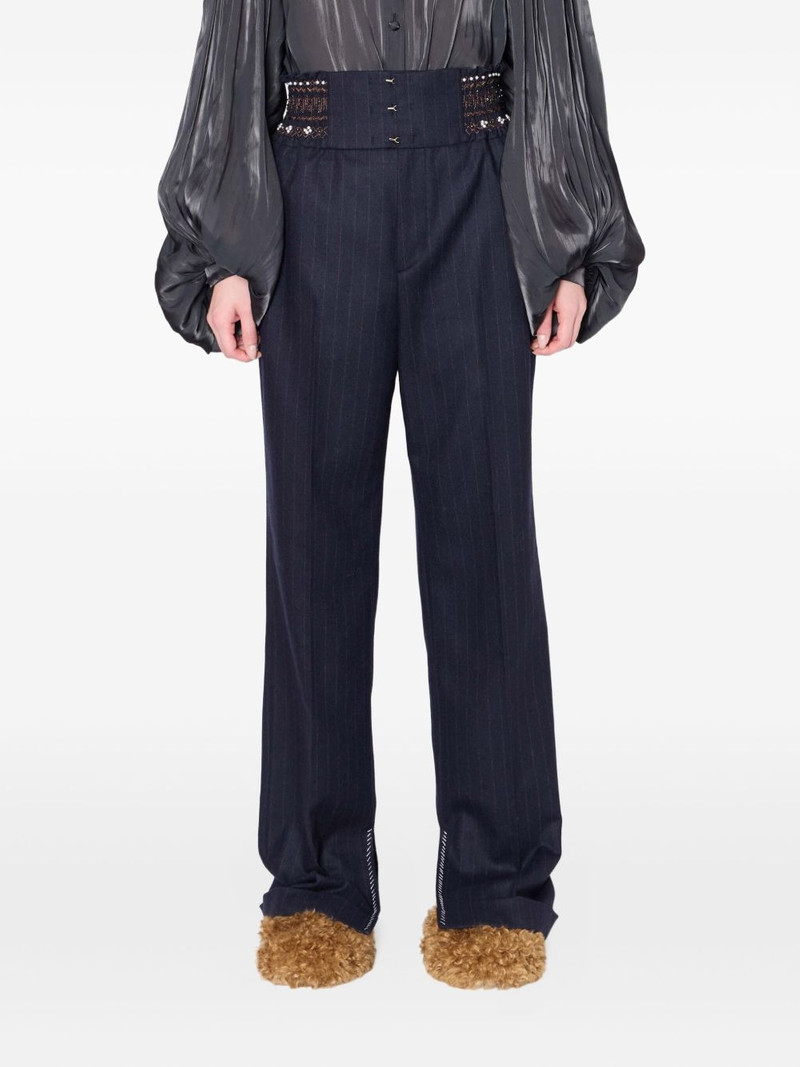 beaded pinstripe trousers 1