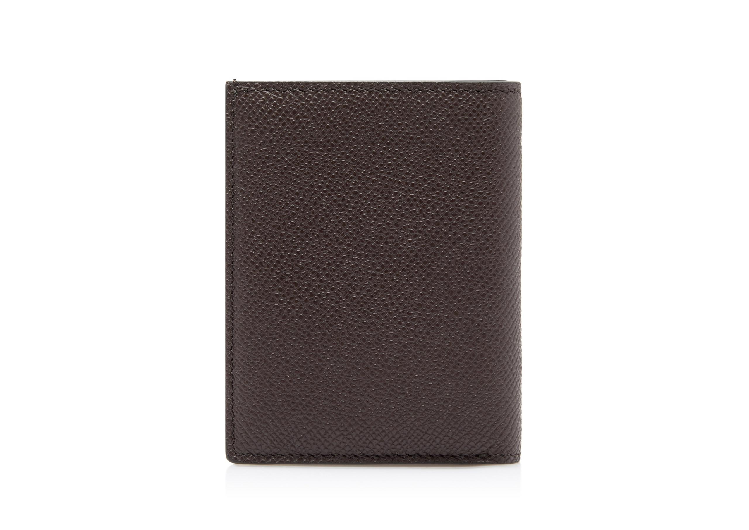 SMALL GRAIN LEATHER FOLDING CARDHOLDER - 3
