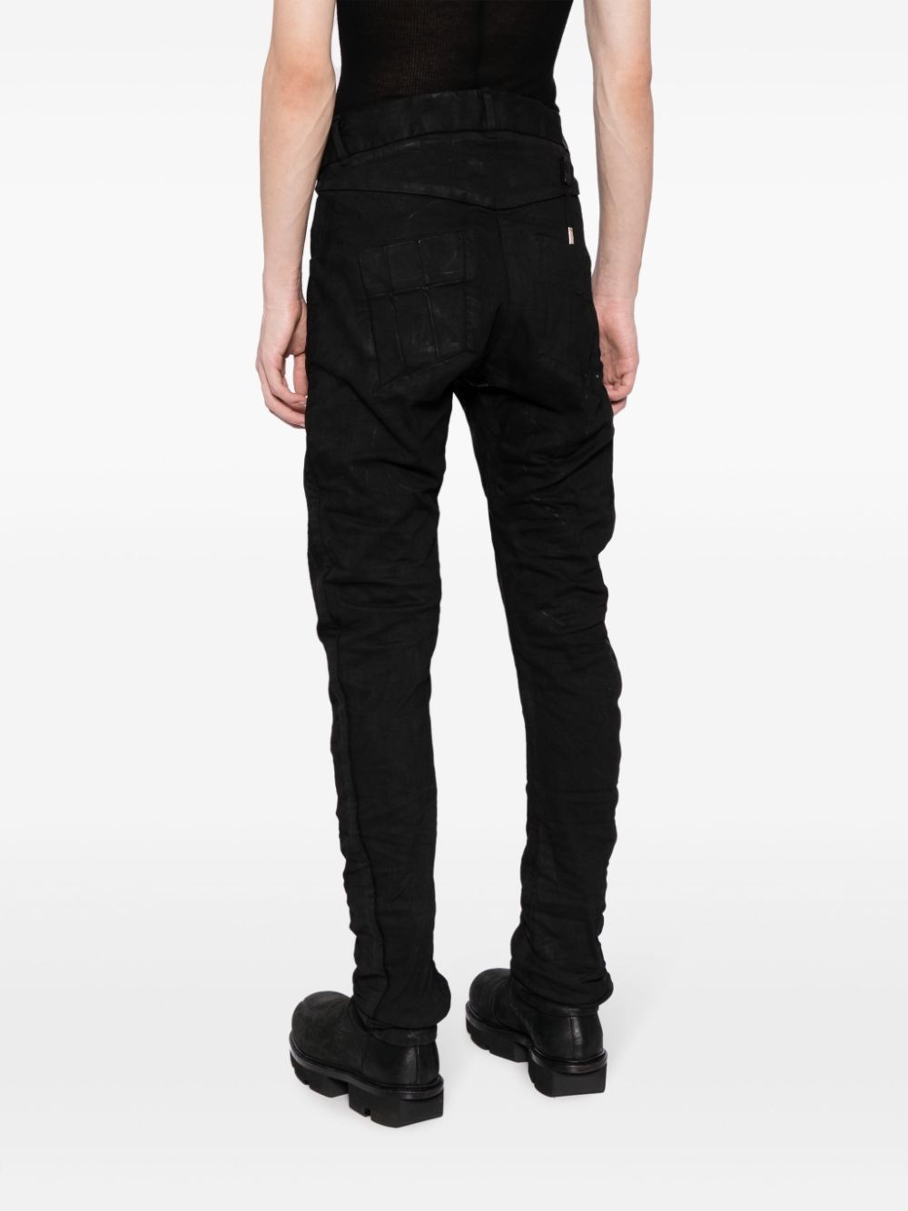 distressed drop-crotch skinny trousers - 4