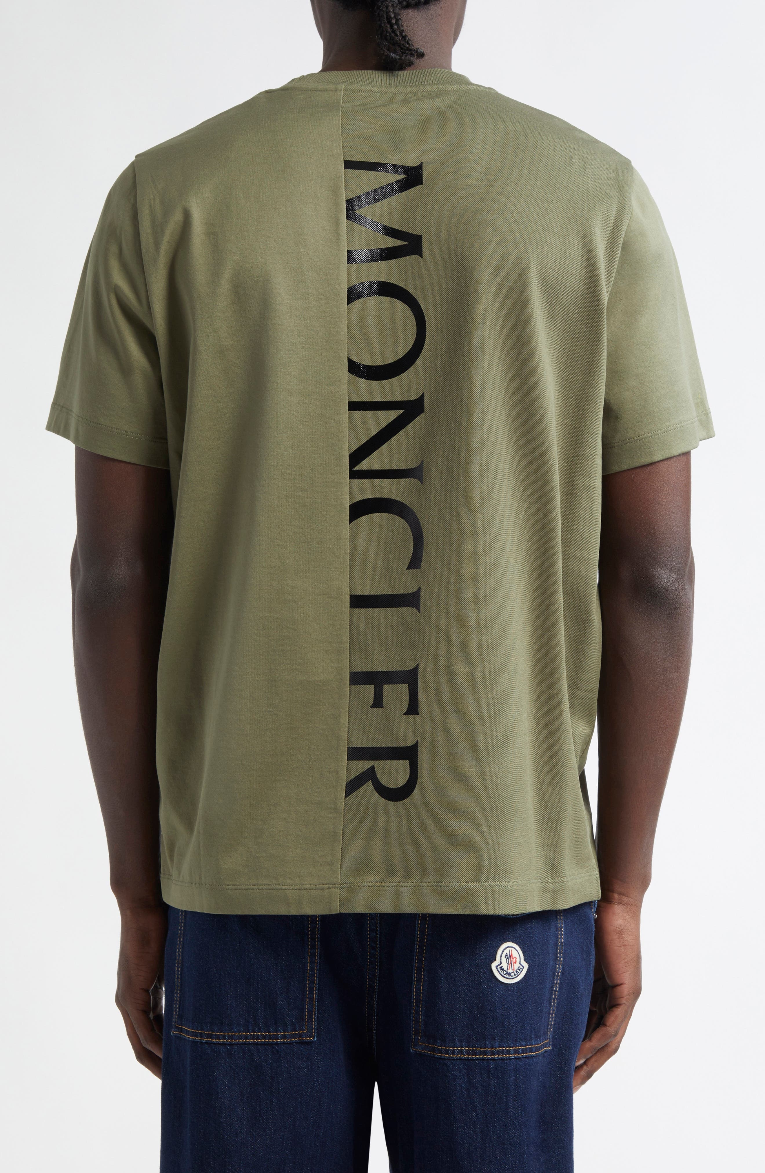 Moncler Logo Patch Graphic T-Shirt in Smokey Olive at Nordstrom - 2
