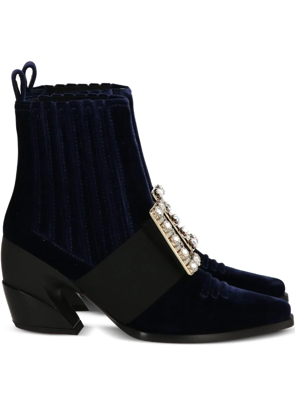 80mm embellished velvet ankle boots - 1