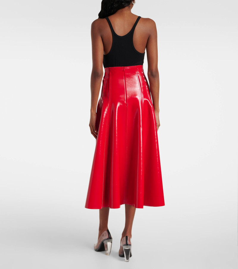Pleated faux leather midi skirt 3