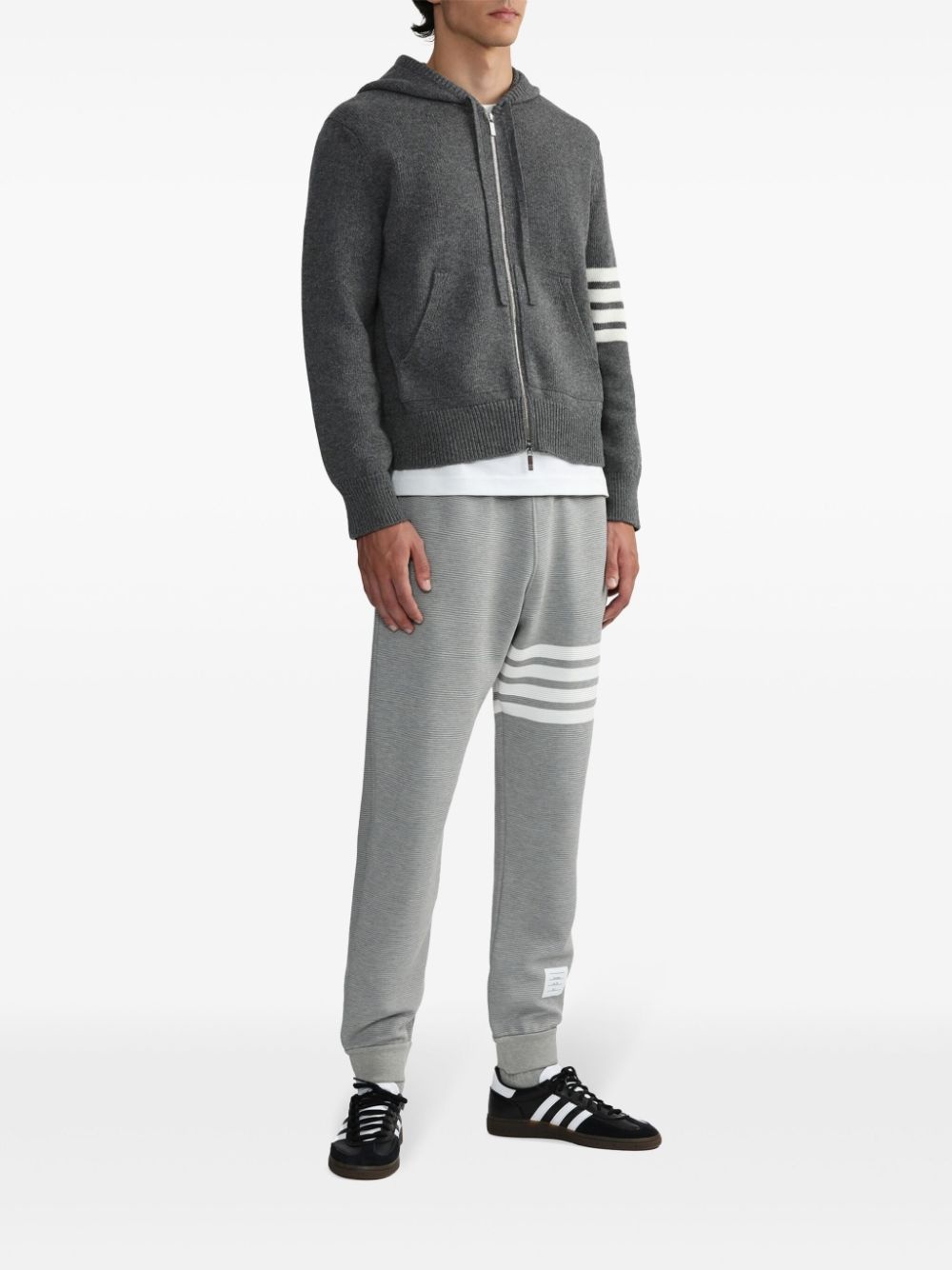 Ottoman rib 4-Bar stripe track pants - 2