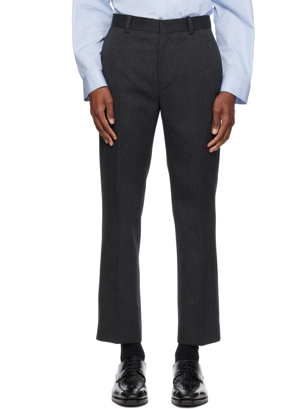 Gray Cotton Dyed Cargo Trousers - 1