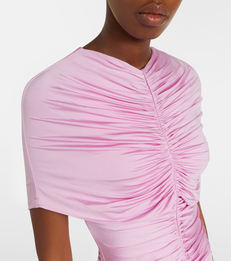 Caped ruched jersey maxi dress 3