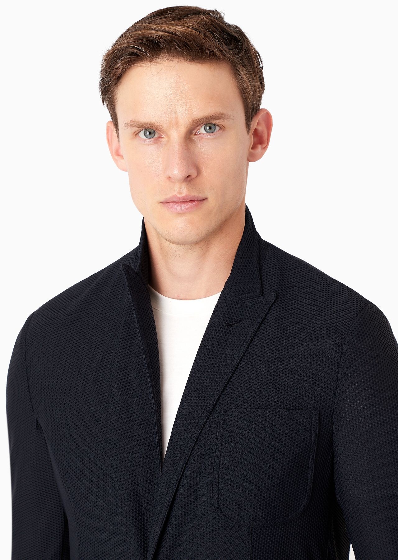 Icon single-breasted jacket in technical waffle fabric - 6