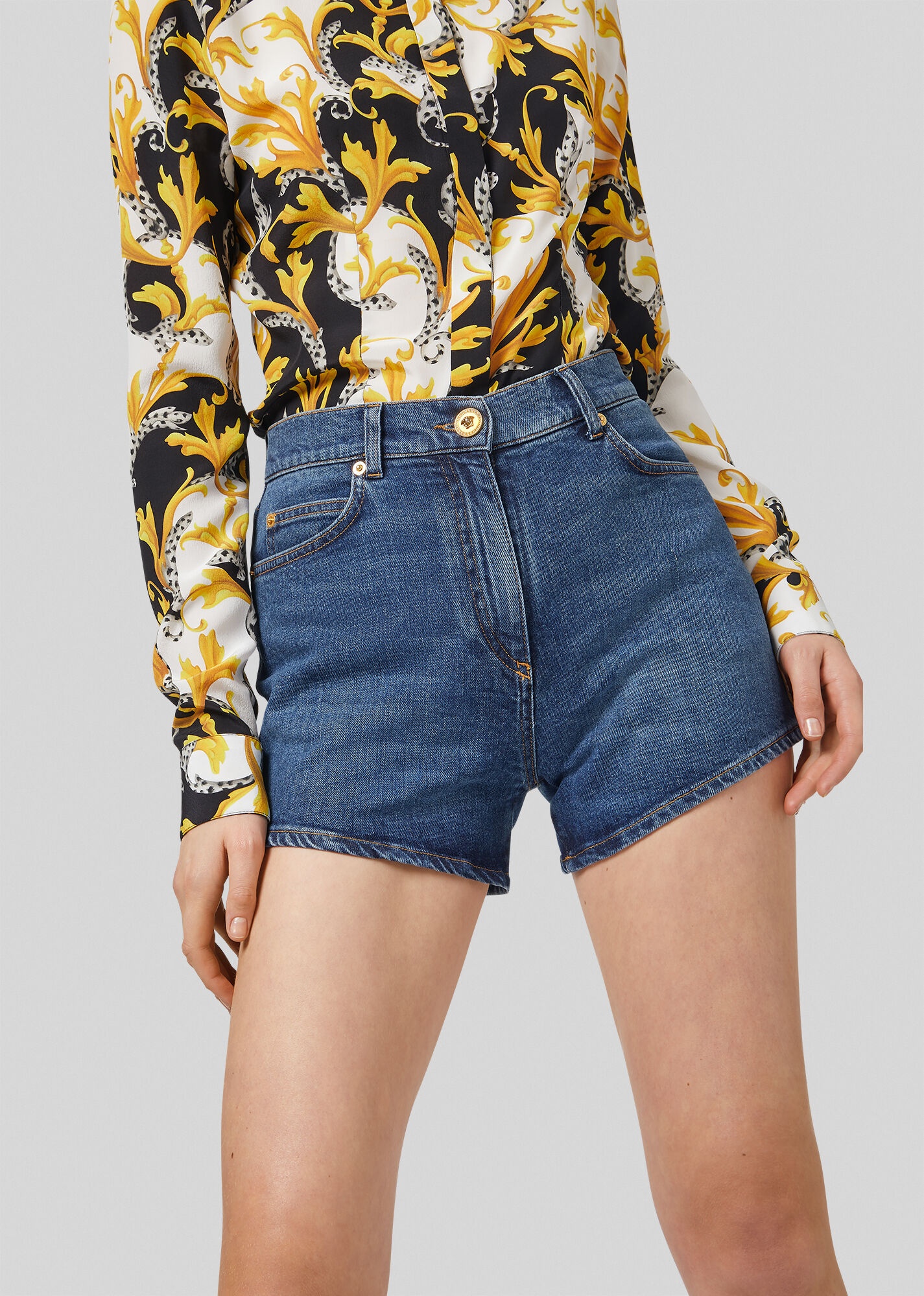 Medusa Denim Shorts - 3