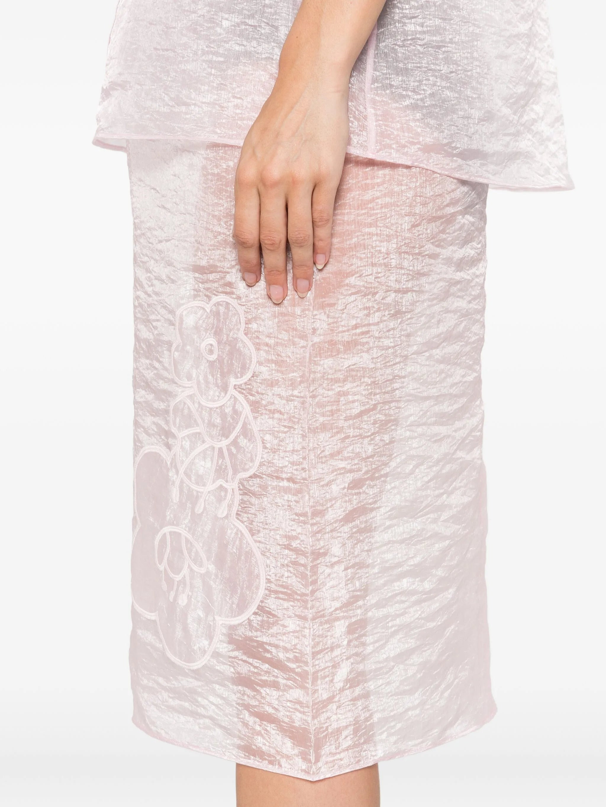 Cecilie Bahnsen Floral-embroidered Skirt - 4
