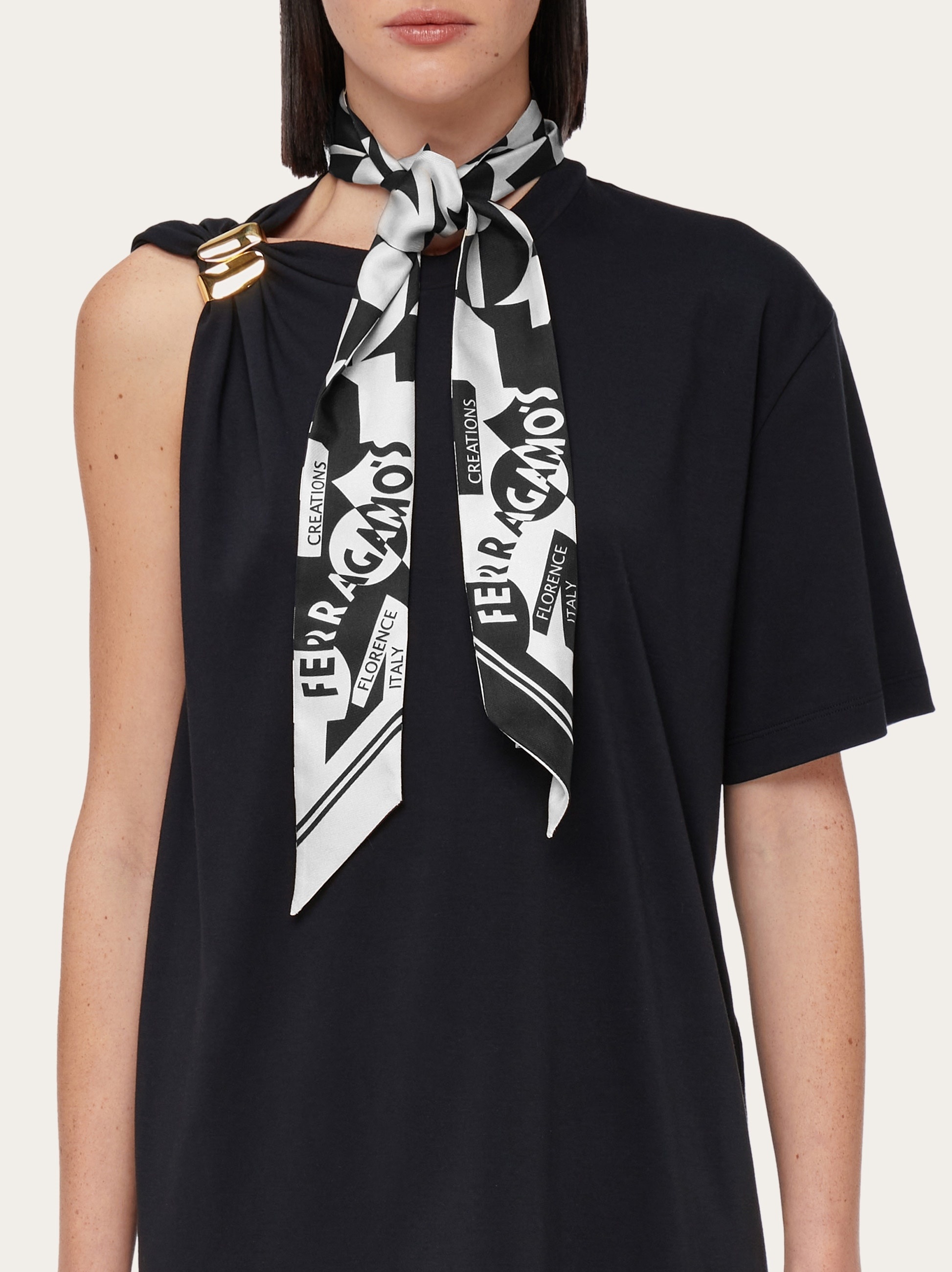 Logo print silk mini bandeau - 3