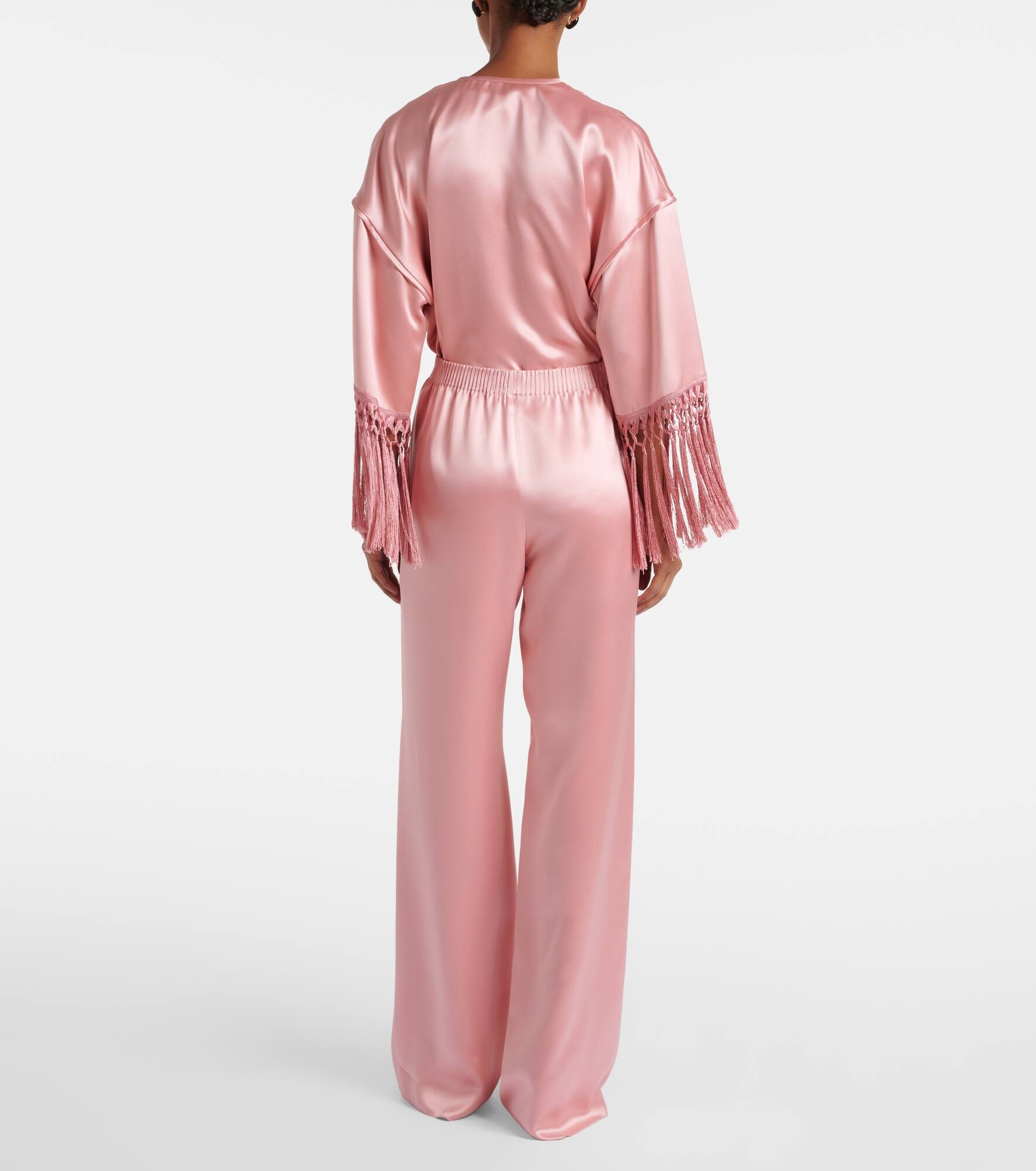 Silk duchess satin wide-leg pants - 3