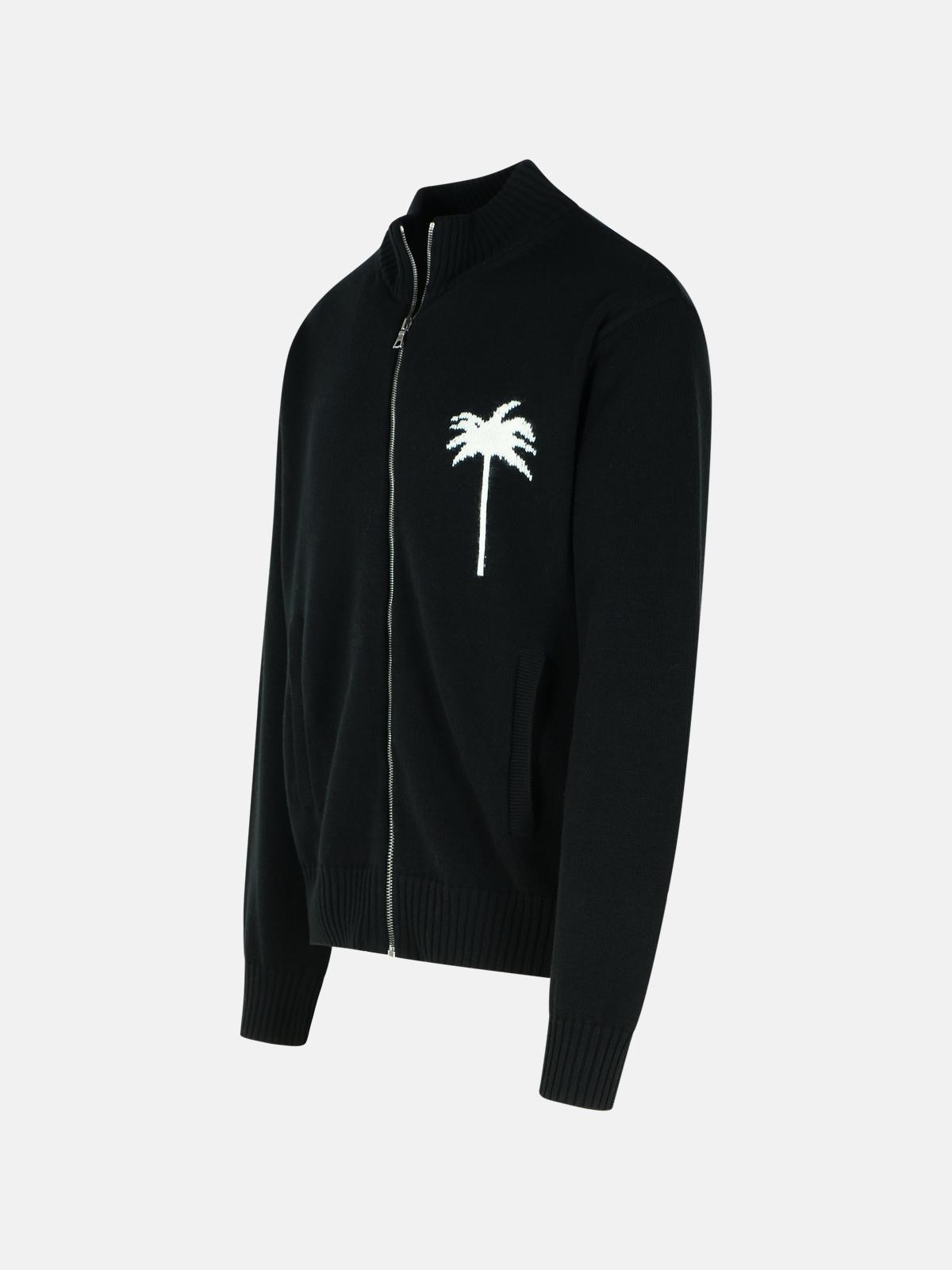 BLACK COTTON BLEND SWEATER - 2