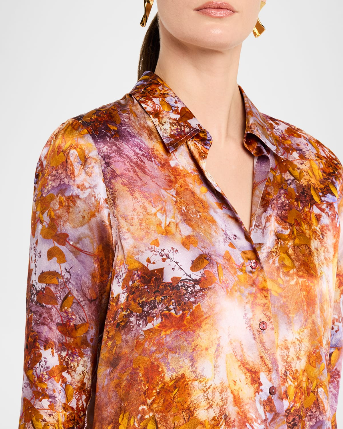 Tyler Silk Button-Front Blouse - 5