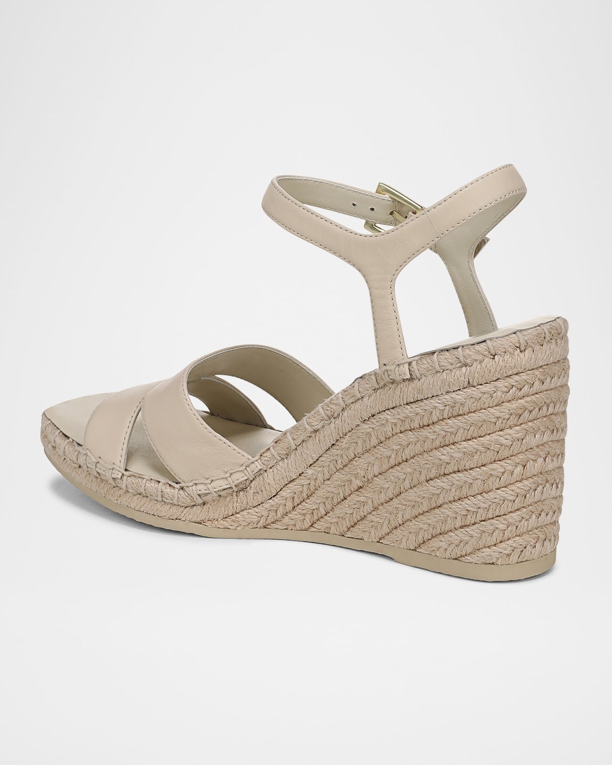 Gwen Leather Espadrille Wedge Sandals - 3