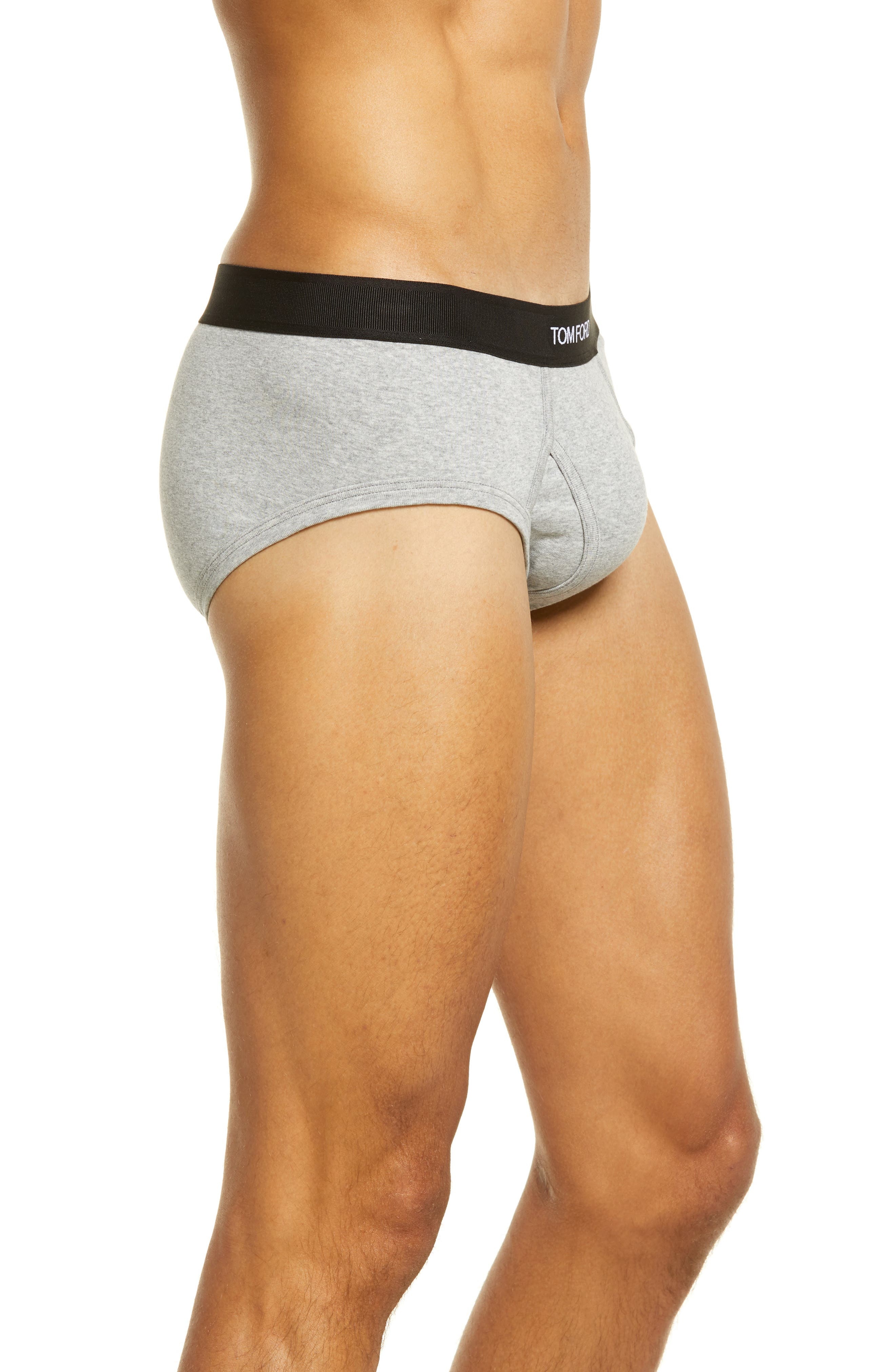 TOM FORD 2-Pack Cotton Stretch Jersey Briefs in Grey Melange at Nordstrom - 3
