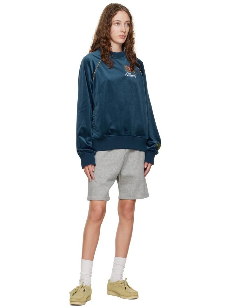 Rhude Navy Embroidered Sweatshirt outlook
