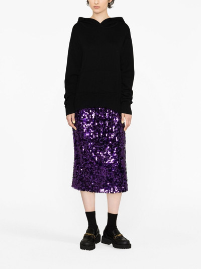 Plan C sequin-embellished midi skirt outlook