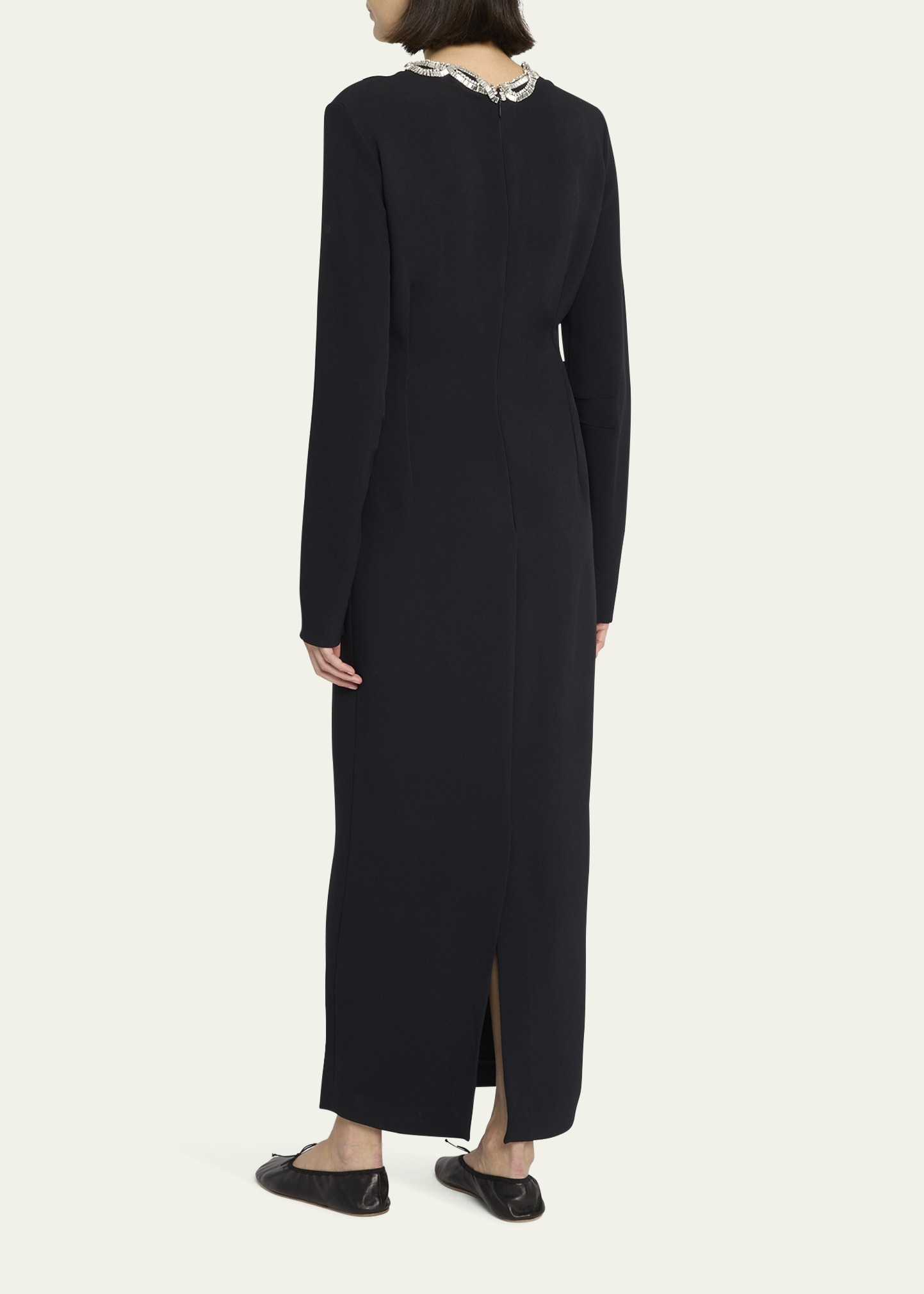 Mitsuko Crystal Long-Sleeve Maxi Dress - 3