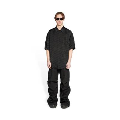 BALENCIAGA Men's Bb Monogram Minimal Short Sleeve Shirt  in Black outlook